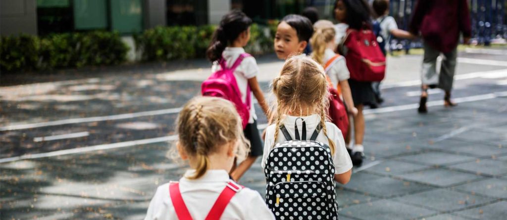 Child returning to school