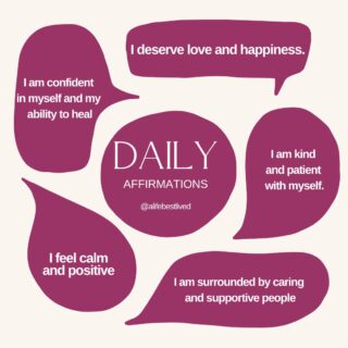 Daily Affirmations can be helpful with changing mindset and uplifting mood. Here are some daily affirmations to try this Wednesday. 

-

#therapy #affirmations #explore #wednesday #motivation #positivity #selflove